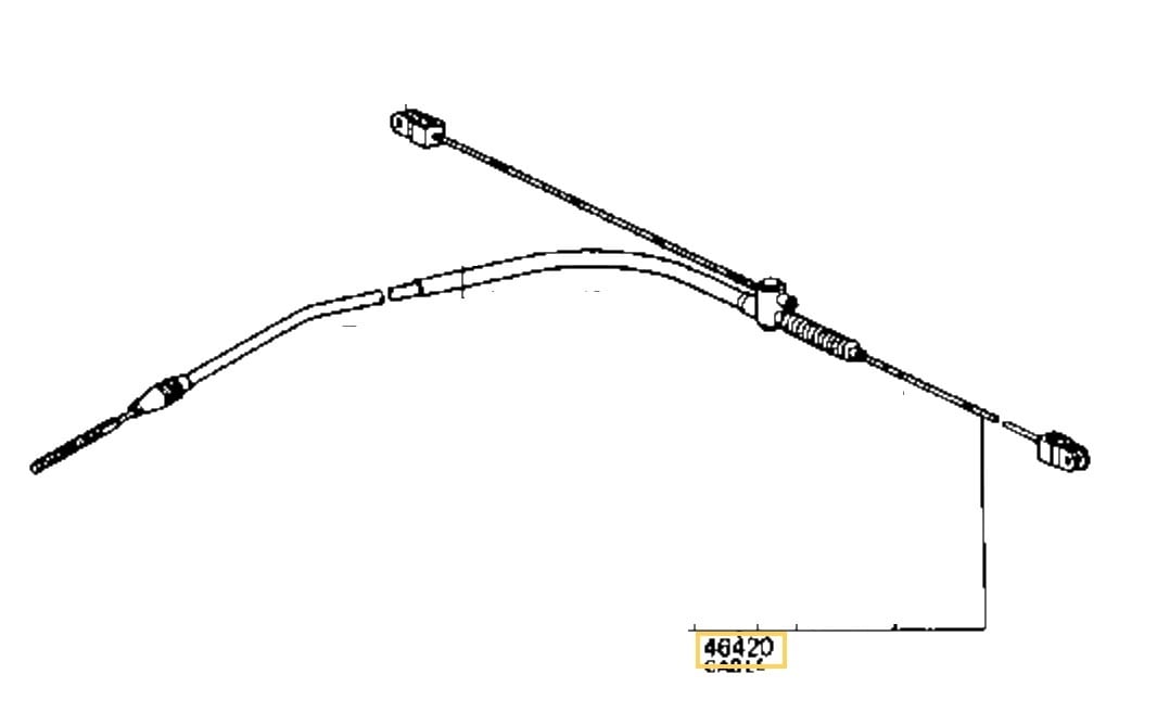 Parking Brake Cable Assy, No. 2 RHD Hilux LN65 - 46420-35250