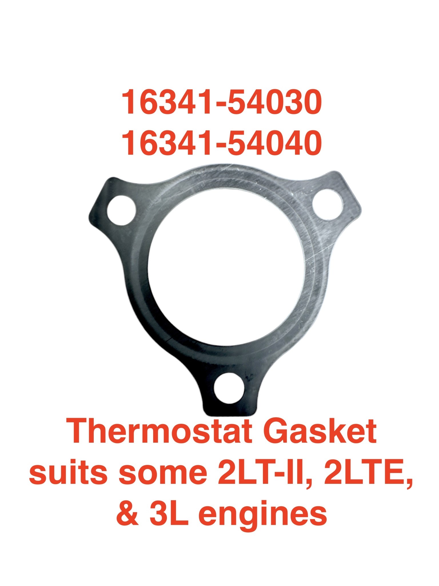 Gasket, Thermostat / Water Outlet - Toyota 2L, 2LTE, 3L (metal gasket) - 16341-54030, 16341-54040