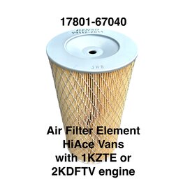 Air Filter Element - HiAce Vans w/1KZTE & 2KDFTV engines 17801-67040