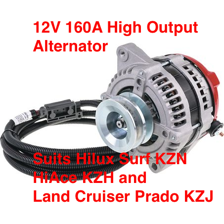 12V 160A High Output Alternator for 1KZT powered HiAce, Prado, Surf
