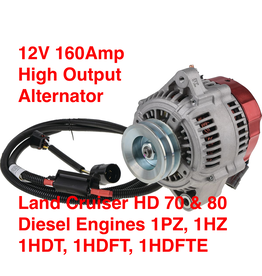 Alternator 12V 160A High Output w/harness 1PZ, 1HZ, 1HDT - DXA433MHO