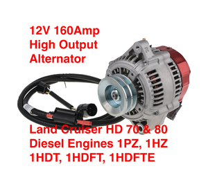 Alternator 12V 160A High Output w/harness 1PZ, 1HZ, 1HDT