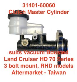 Master Cylinder, Clutch (Boosted) - Land Cruiser PZJ, HZJ70, HZJ73, HZJ77, also fits BJ73, BJ74 (RHD) (3 bolt) - 31401-60060 AM