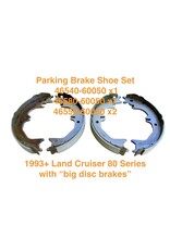 Parking Brake Shoes, Set - 4 pieces - for Land Cruiser 80 Series with big brakes - 465xx OEM