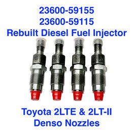 Diesel Fuel Injector Assembly, Rebuilt - Toyota 2LT-II, 2LTE  (core req.) - 23600-59155, 23600-59115