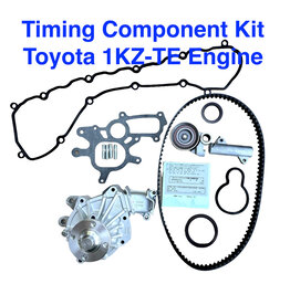 Timing Belt Component Kit (9 Pcs) - Toyota 1KZ, 1KZT, 1KZTE w/water pump & valve cover gasket - 102 Tooth Belt