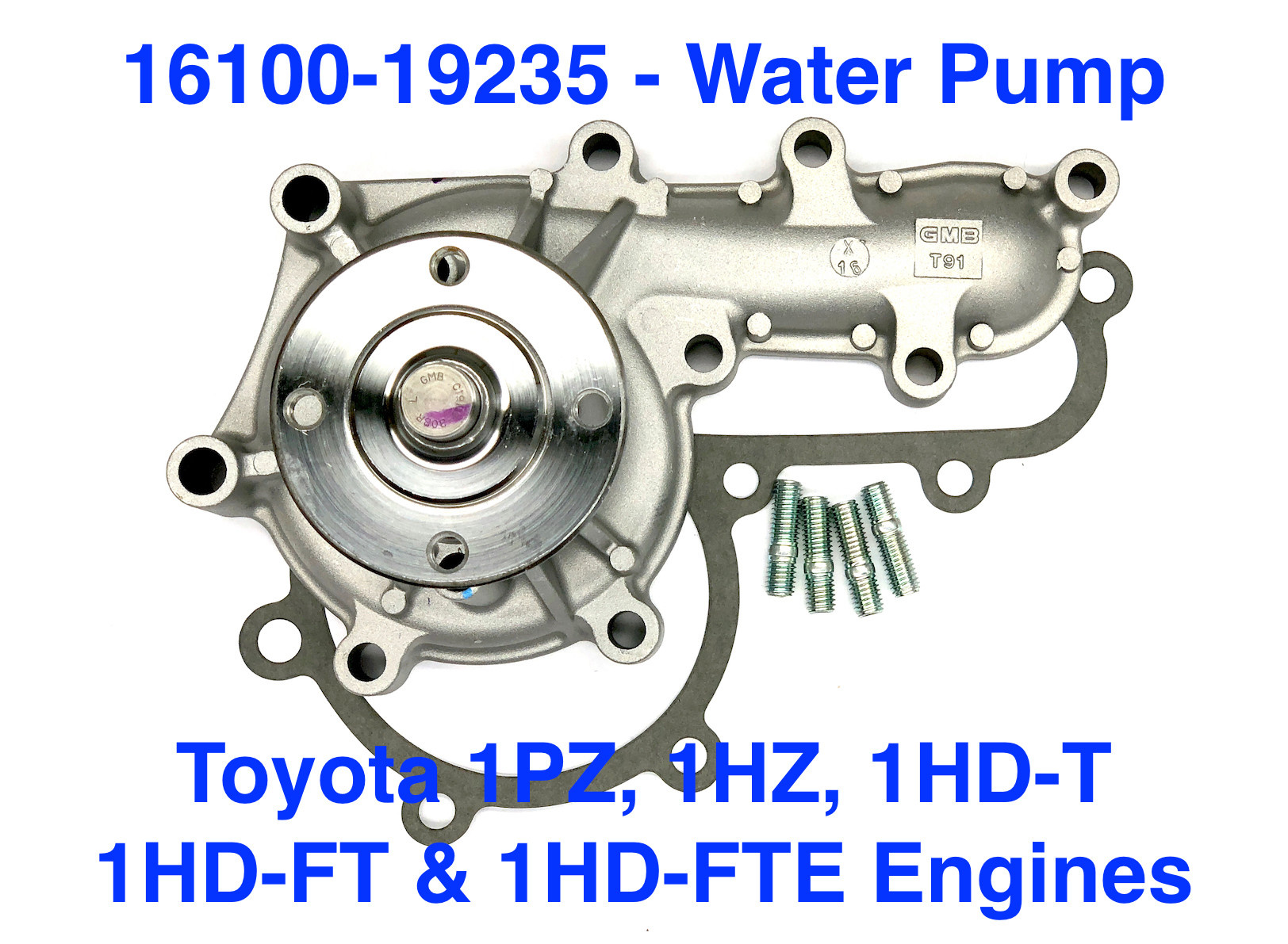 Water Pump - Toyota Land Cruiser 70 & 80 Series HDJ81, HZJ81, PZJ7x, HZJ7x  - w/1PZ, 1HZ, 1HDT & 1HDFT engines - 16100-19235 Japan