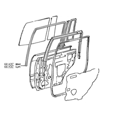 Glass Run, Rear LH - Land Cruiser 80 Series - 68152-60011