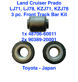 Bushing Kit, Front - 3 pcs - Lateral Control / Panhard - Land Cruiser Prado LJ78, KZJ78 & related models - 1x 48706-60011, 2x 90389-20001