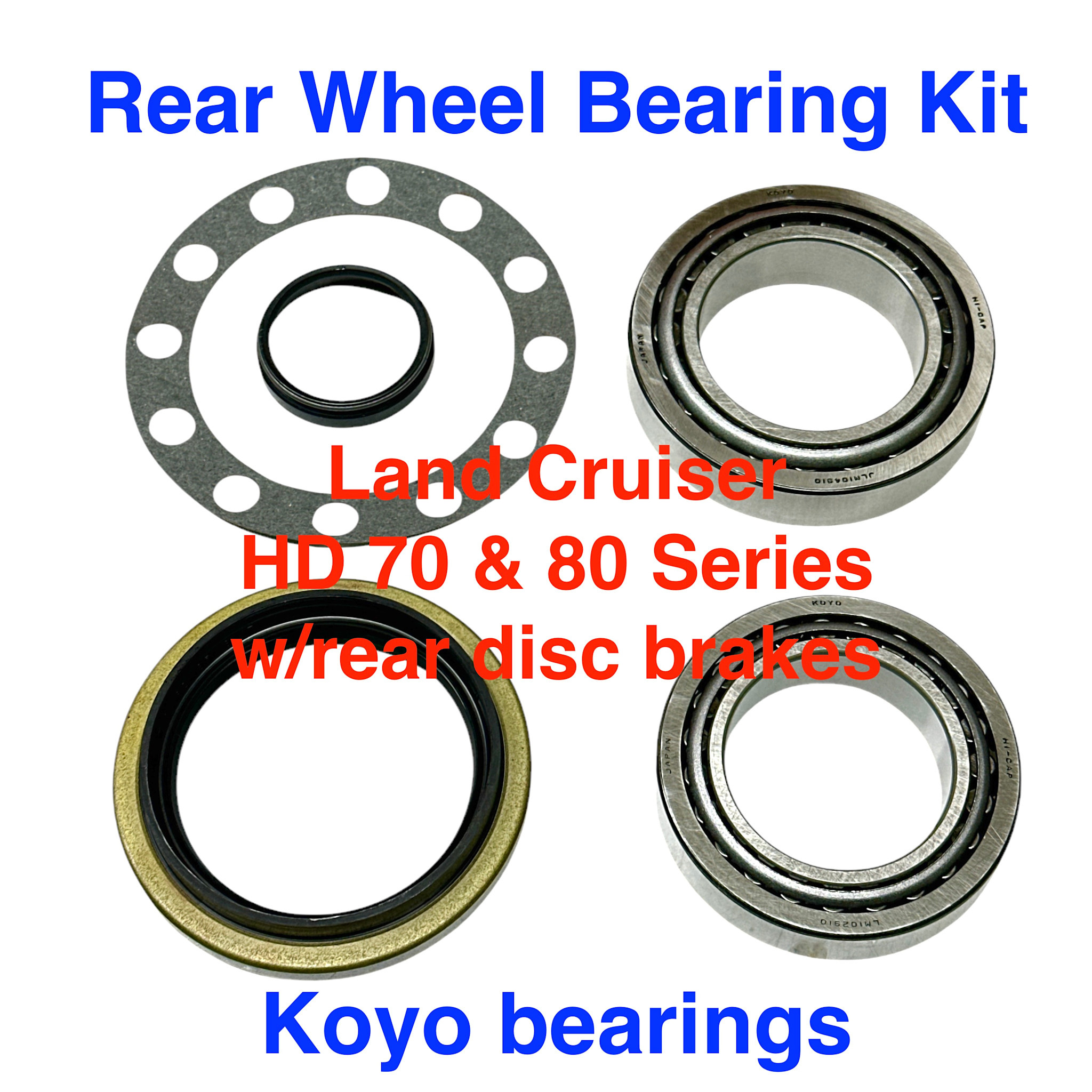 Wheel Bearing Kit, Rear - Land Cruiser 70 & 80 Series with full floating axle & rear disc brakes