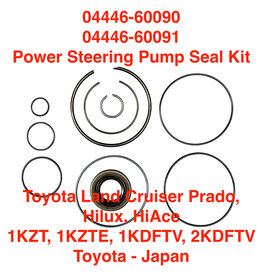 Seal Kit, Power Steering Pump KZJ models - Land Cruiser Prado, Hilux, HiAce 1KZTE, 1KDFTV, 2KDFTV 04446-60091 04446-60090 Toyota -Japan