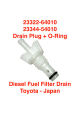 Drain Plug + O-Ring, Diesel Fuel Filter Drain (Toyota) - 23322-64010 & 23344-54010