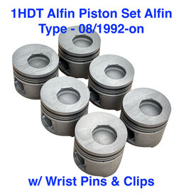 Piston Set of 6, 1HDT - Alfin Type w/ Pins & Clips - 08/1992-on