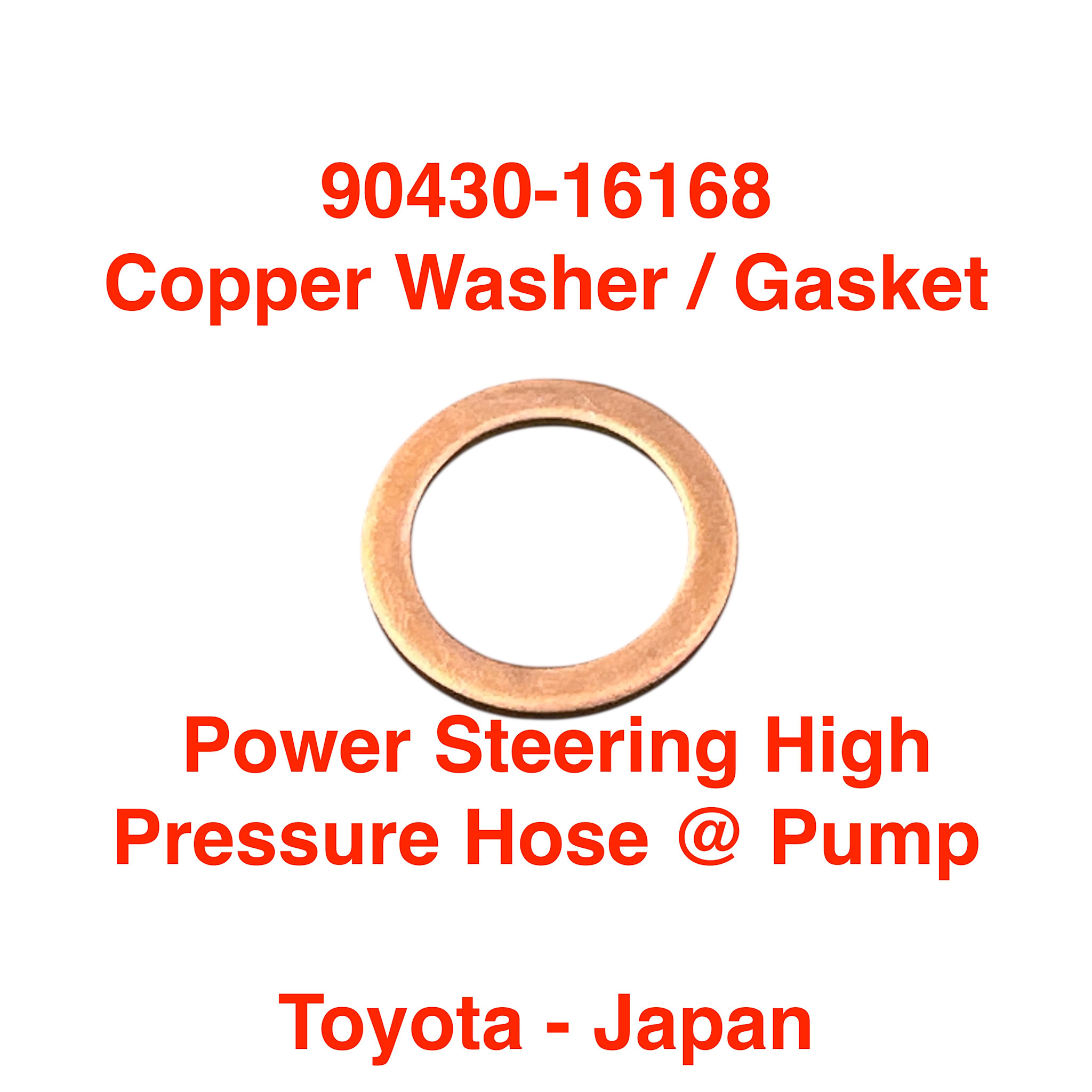 Gasket for pressure feed hose Power Steering (copper washer) - Land Cruiser - 90430-16168