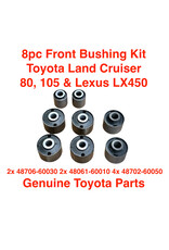 Suspension Bushing Kit, Front - Land Cruiser 80 & 105 Series, Lexus LX450 - 8 Pce Kit - OEM Parts
