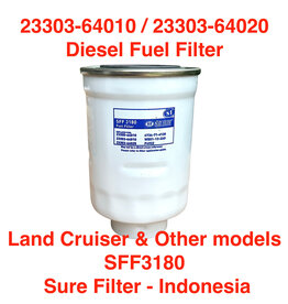 Diesel Fuel Filter w/integral water separator - Land Cruiser 23303-64010 - Sure Filter