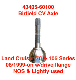 Birfield CV Axle, Land Cruiser 70 & 105 Series 08/1999-on w/drive flange only - 43405-60100