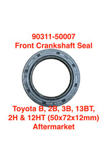 Seal, Crankshaft - Front - Toyota B, 2B, 3B, 13BT, 2H, 12HT (50x72x12mm) - 90311-50007