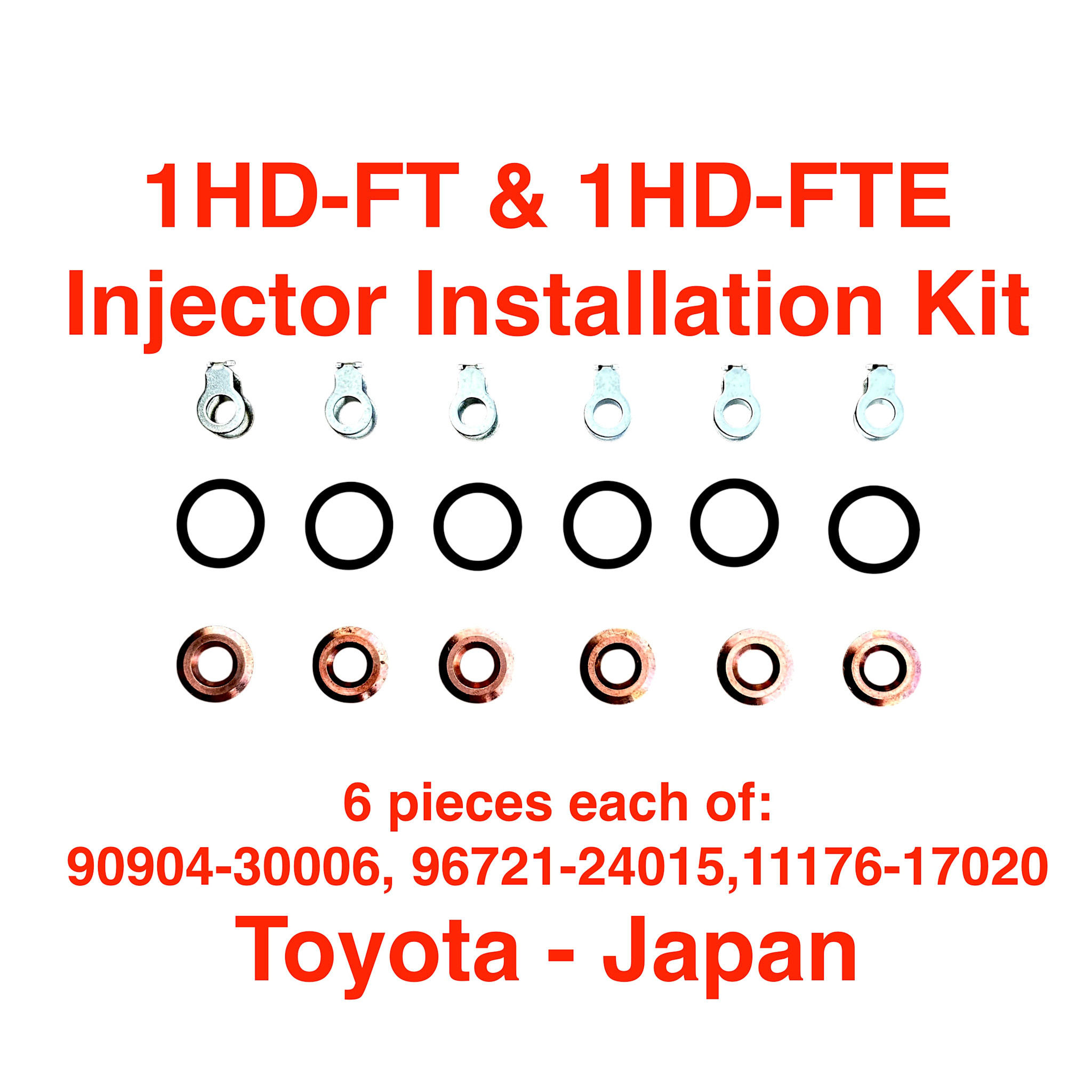 1HD-FT & 1HD-FTE Injector Washer/Seal Kit  - Toyota Land Cruiser (for 6 Injectors) - IWKTO1HDFTE