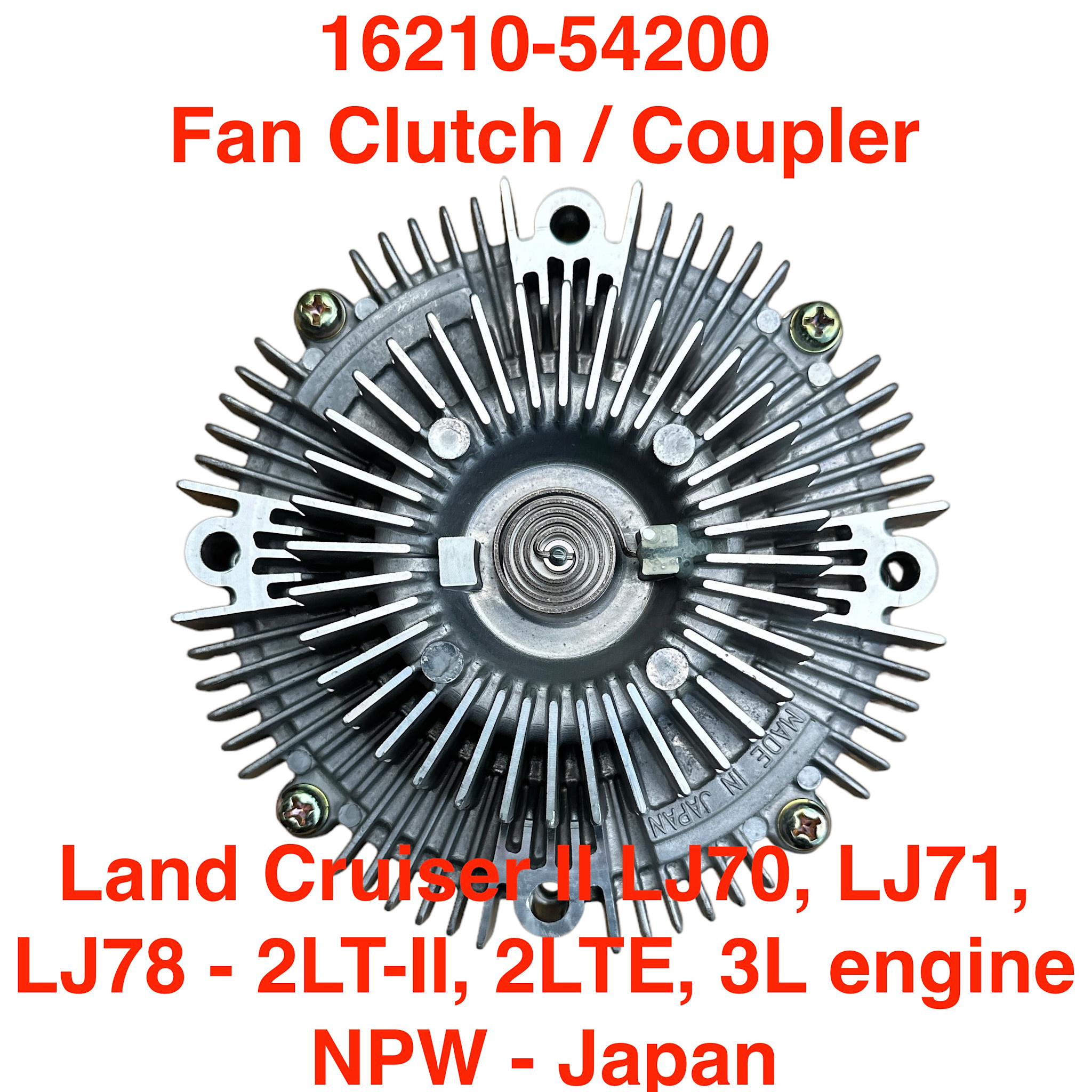 Fan Clutch - Toyota Land Cruiser II LJ70, LJ71, LJ78 - 2LT-II, 2LTE, 3L engine - 16210-54200