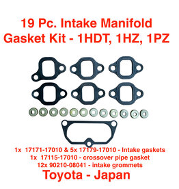 19Pc Intake Gasket Set, Manifold to Head - Toyota Land Cruiser 1PZ, 1HZ, 1HDT (7 pcs) -