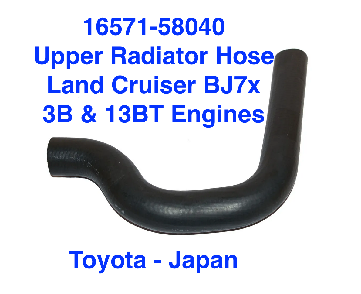 Radiator Hose, Upper - Land Cruiser BJ70 series - 3B & 13BT engines -16571-58040