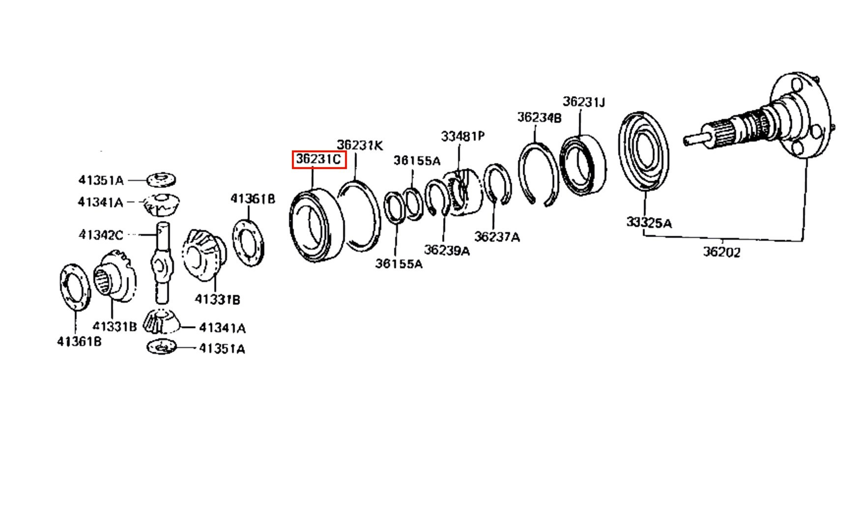 Bearing, Transfer Case Rear Output - Land Cruiser 80 Series & Related - 90366-60008