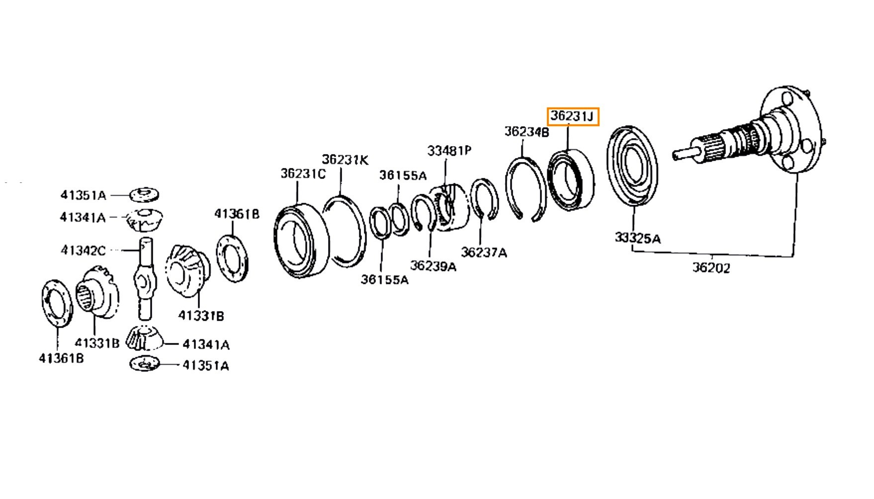 Bearing, Transfer Case Rear Output - 80 & 100 Series Land Cruiser - 90363-50005