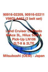 Belt,  Alternator - HiAce 3L, Hilux Surf & Pick-Up LN106 2LTE engine Toyota pn: 90916-02209 90916-02211  V98DLA403