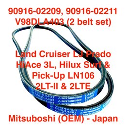 Belt,  Alternator - HiAce 3L, Hilux Surf & Pick-Up LN106 2LTE engine Toyota pn: 90916-02209 90916-02211  V98DLA403