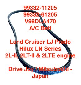 Belt, Accessory - A/C - Toyota Land Cruiser LJ78 Prado 2LTE engine - 99332-11205 / 99332-61205