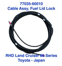 Cable Assy, Fuel Lid Lock - Land Cruiser 80 Series RHD models only - 77035-60010