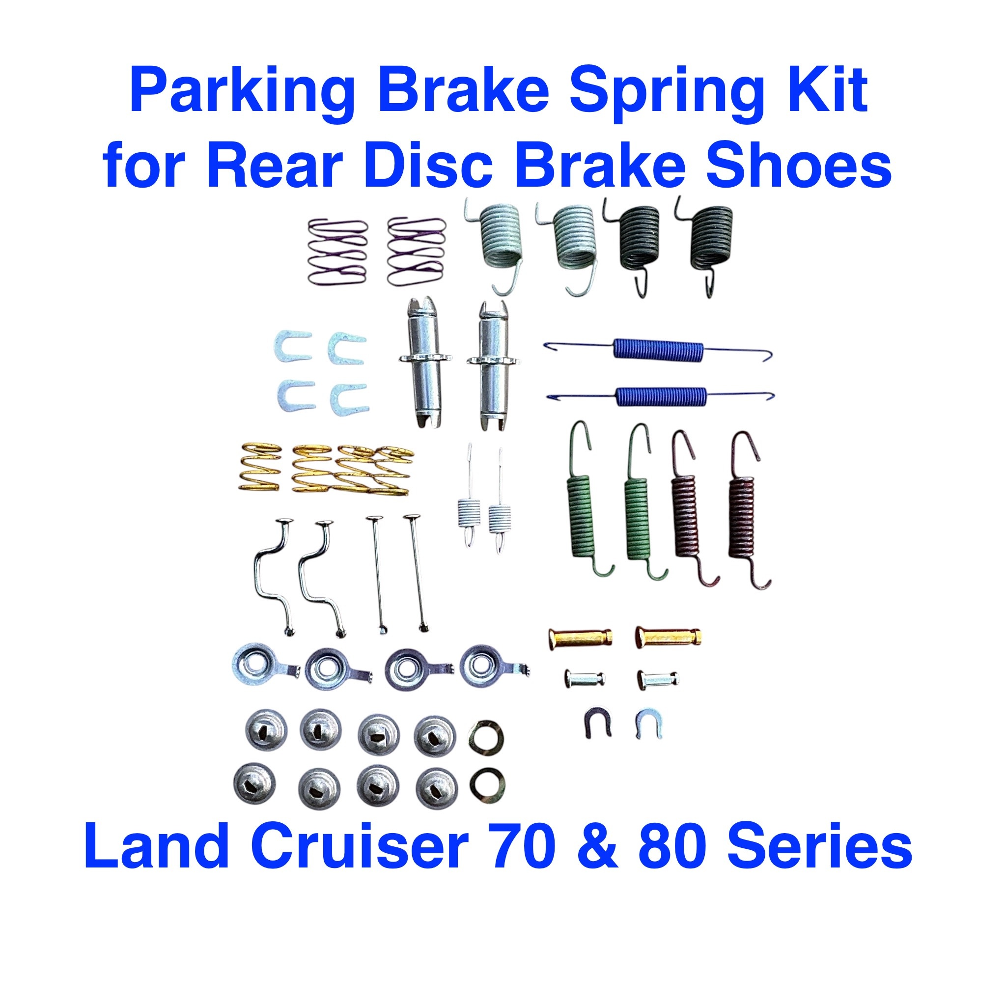 Parking Brake Hardware & Spring Kit (combi kit) - Land Cruiser w/rear disc brakes - Prado LJ78, KZJ78, HZJ77,  80 Series/Lexus LX450 (HDJ, FZJ) - RC-RDB-Combi-Kit 04941-LC80