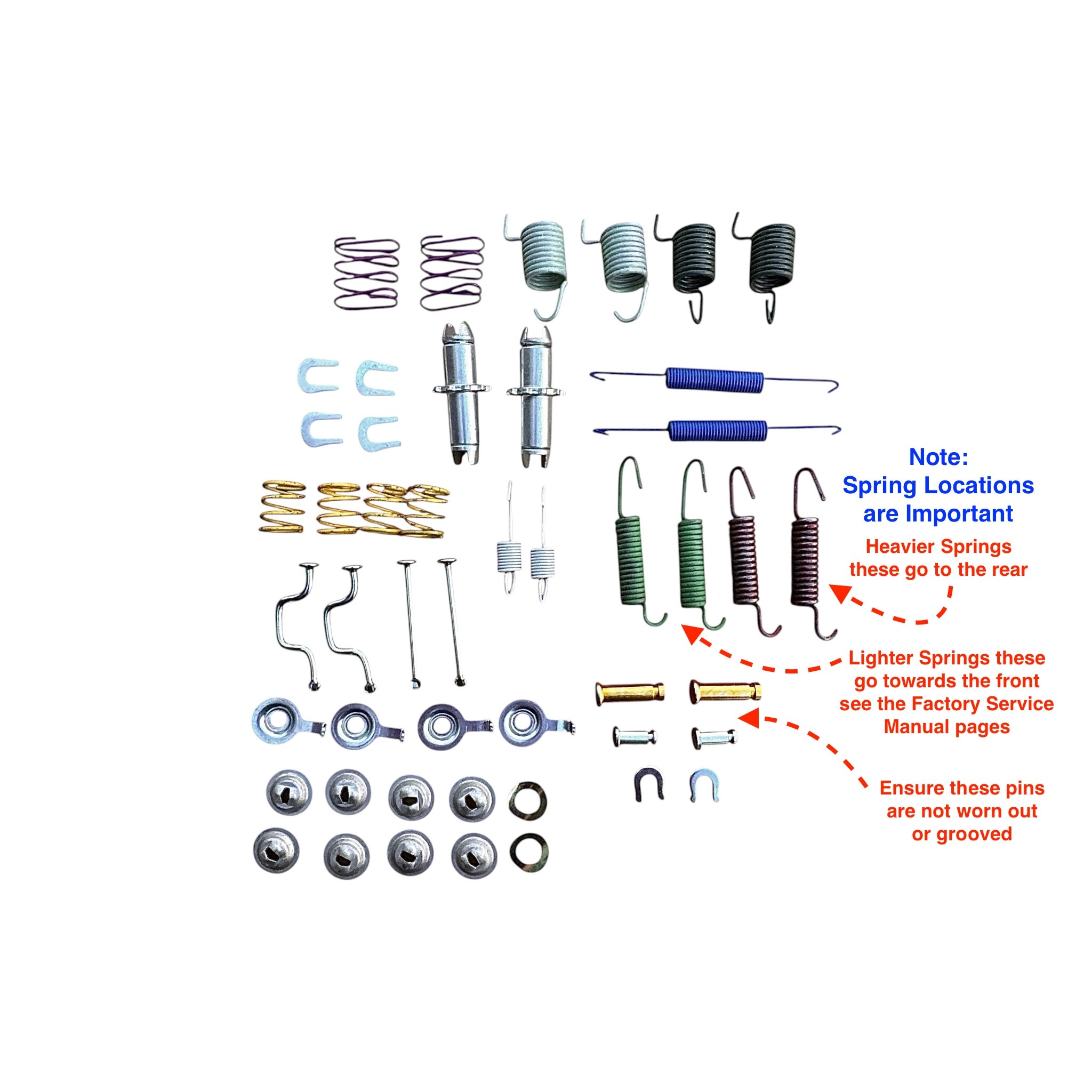 Parking Brake Hardware & Spring Kit (combi kit) - Land Cruiser w/rear disc brakes - Prado LJ78, KZJ78, HZJ77,  80 Series/Lexus LX450 (HDJ, FZJ) - RC-RDB-Combi-Kit 04941-LC80