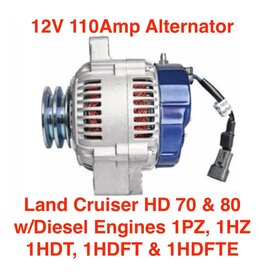Alternator - 12V 110A Toyota Land Cruiser HDJ81, HZJ7x 1HDT, 1HZ, 1PZ engines - DXA433M