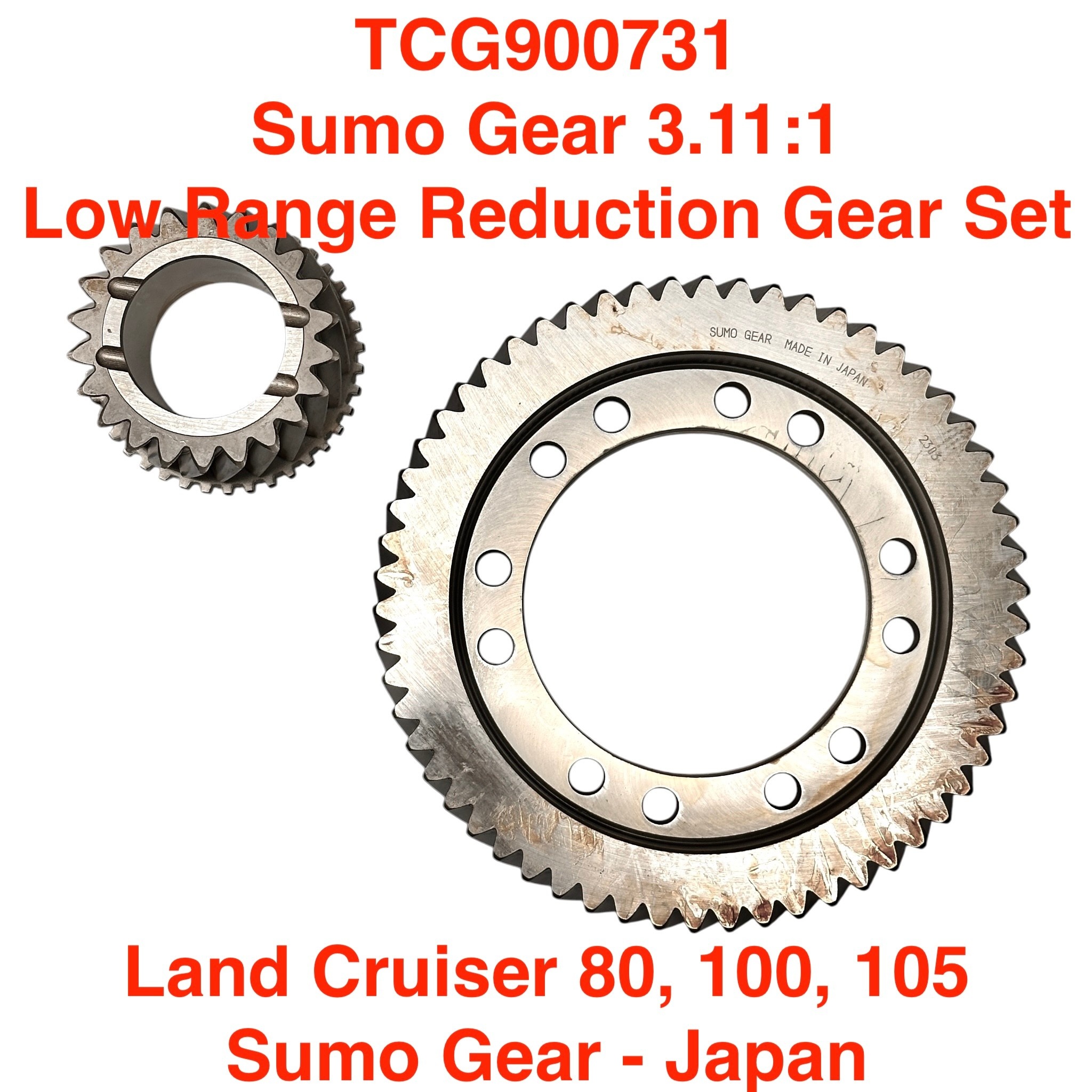 Gear Kit, Transfer Case - Land Cruiser 80, 100, 105 1990-2007,  LX450/LX470 - HF2A/HF2AV -  Sumo Low Range Crawler Gears 3.11:1 Reduction