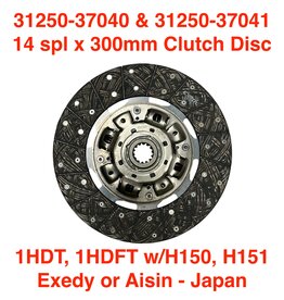 Clutch Disc, 14spline x 300mm for 1HDT  w/H150, H151 - TYD119U - 31250-37040 / 31250-37041