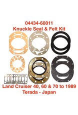 Knuckle Seal & Felt Kit, Land Cruiser 40, 60 & 70 Series up to 1989 (Terada) Japan - 04434-60011