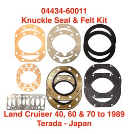 Knuckle Seal & Felt Kit, Land Cruiser 40, 60 & 70 Series up to 1989 (Terada) Japan - 04434-60011