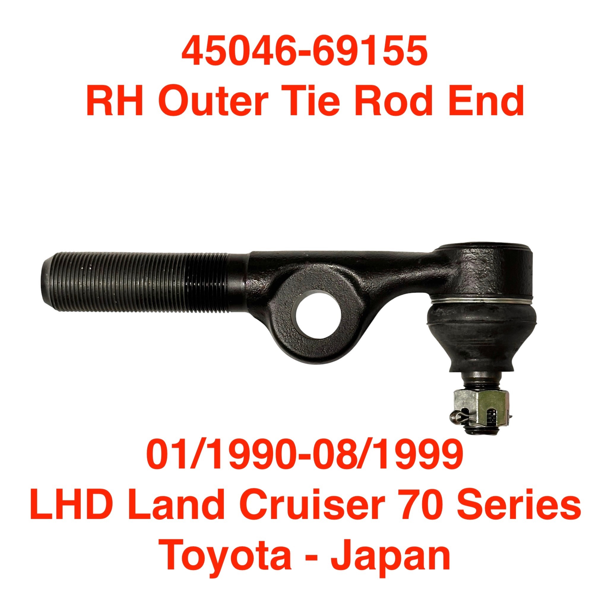 Tie Rod End, RH Outer - LHD  Land Cruiser 70 Series (01/1990-09/1999)  (23mm) - 45046-69155