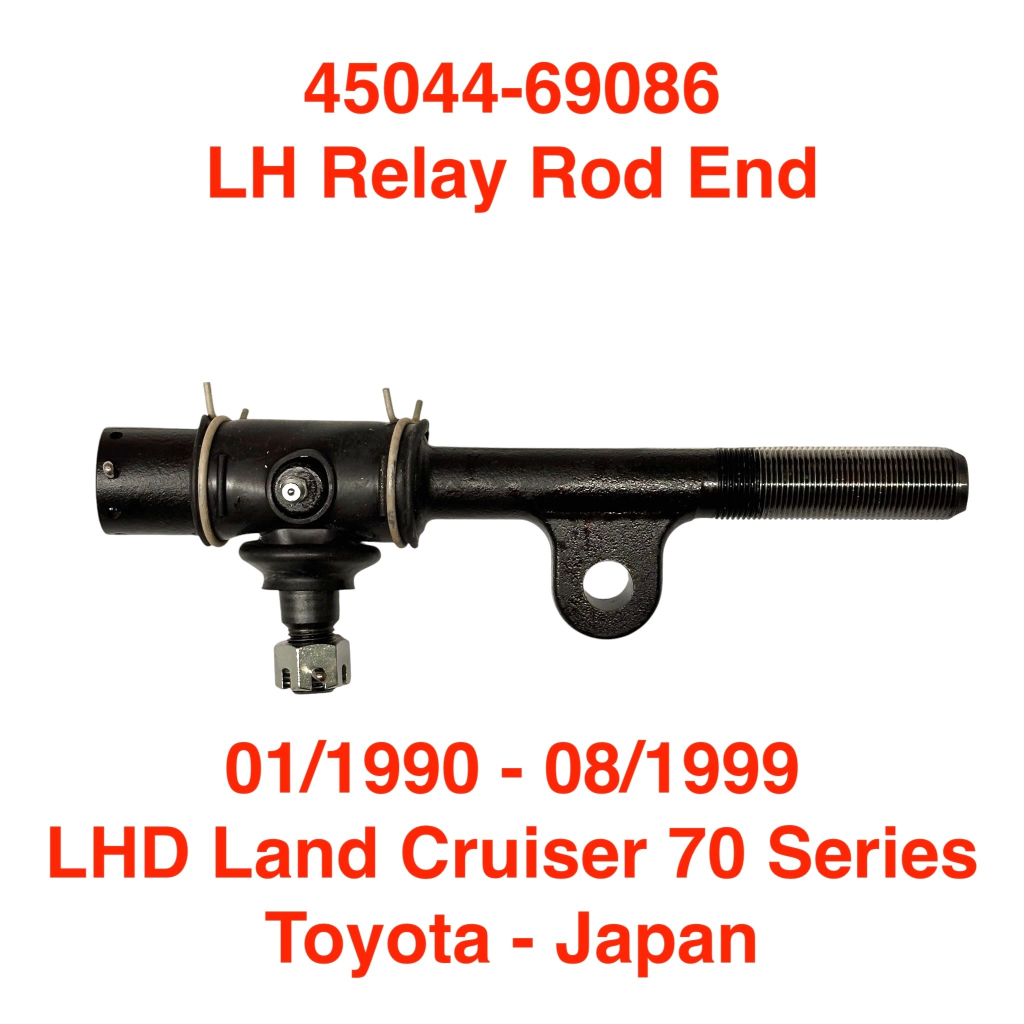 End Sub-Assy, Steering Relay Rod, LH - Land Cruiser 70 Series HZJ75, PZJ75 LHD (1990-on) - 45044-69086