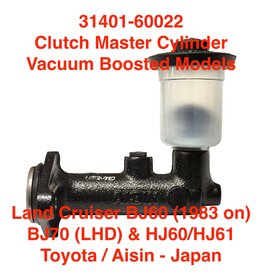 Master Cylinder, Clutch - Boosted - Land Cruiser BJ60 3B (1983 on), BJ70 (LHD), HJ60/HJ61 2H & 12HT (2 bolt) Aisin - 31401-60022