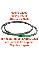 Belt,  Alternator - Land Cruiser Prado LJ71, LJ78, HiAce 3L, Hilux Surf & Pick-Up LN106 2LTE engine - 90916-02209, 90916-02211