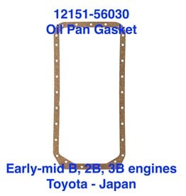 OEM Oil Pan Gasket - Toyota B, 3B, 13BT - 12151-56030 OEM