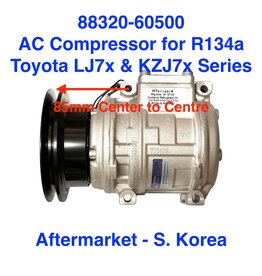 AC Compressor (R134a) - 10PA15C (Korea) w/clutch for LN107, LJ78, KZJ71, KZJ78 - 88320-60500