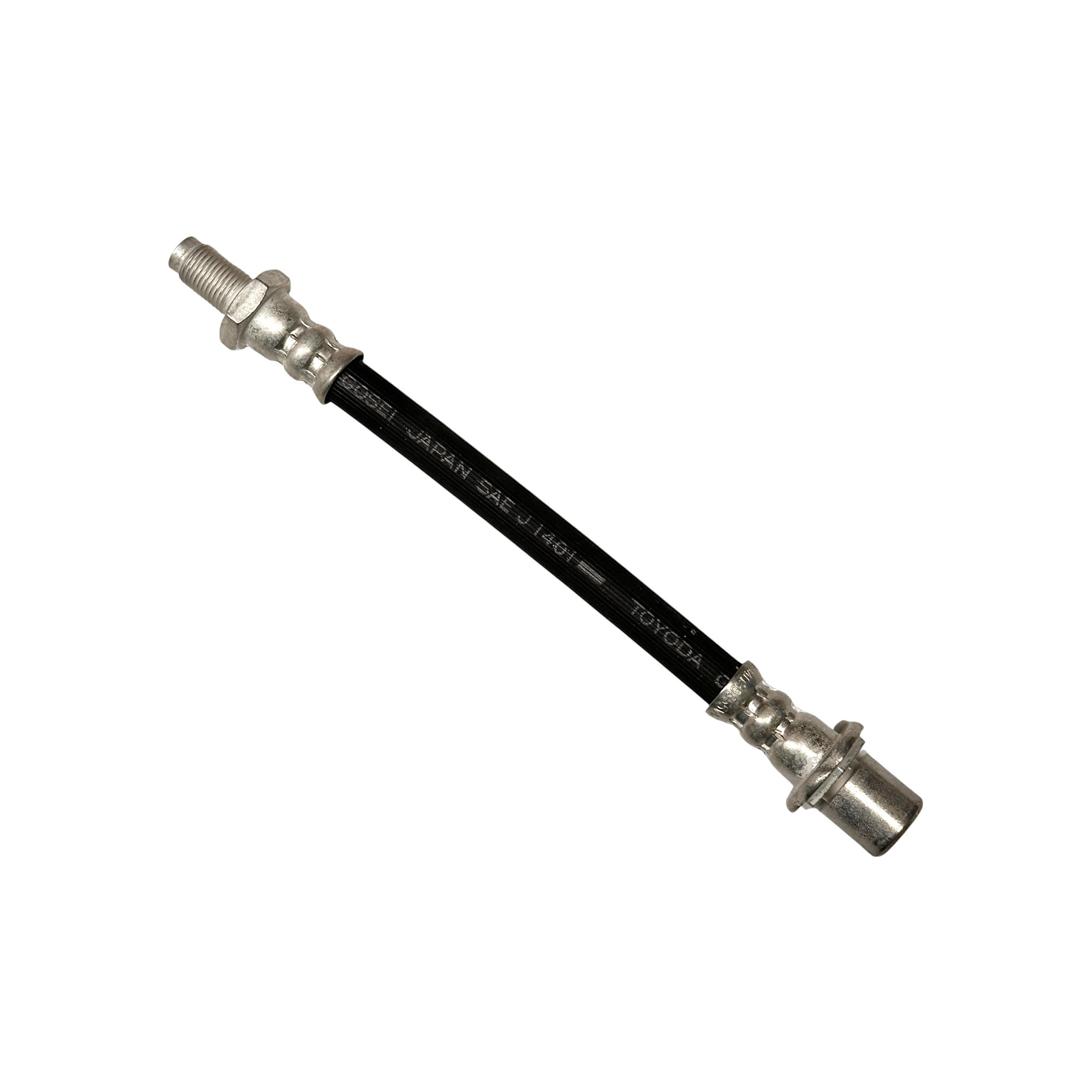 Brake Hose, Front Outer - Land Cruiser 60 & 70 Series (later vintages, (inverted flare ends) - 7.25" - 96940‑39855 OEM