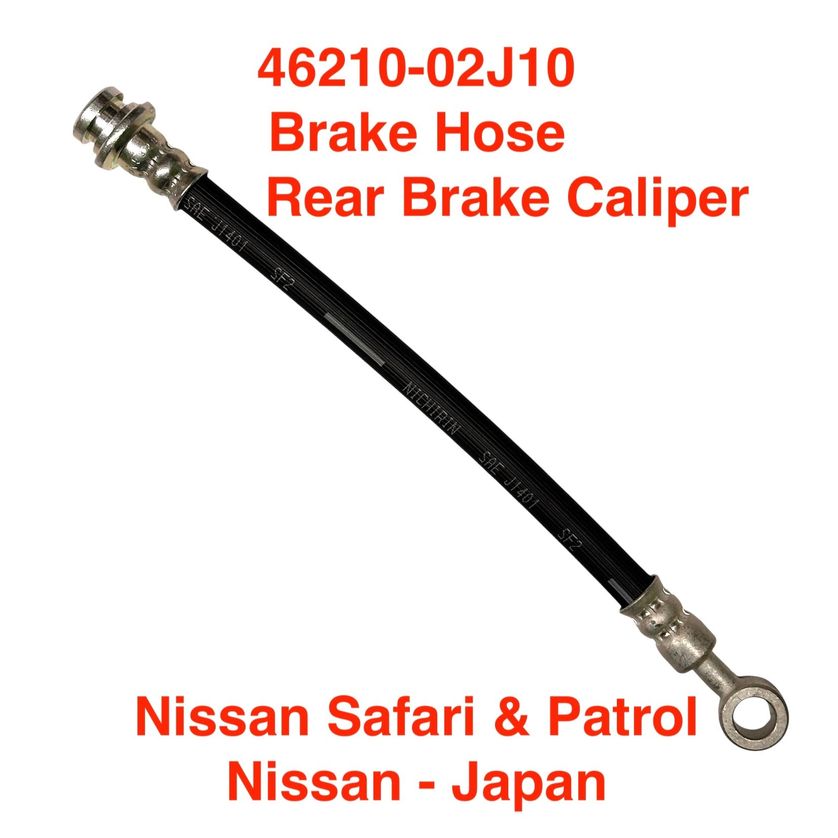 Brake Hose, Rear Brake Caliper - Nissan Safari & Patrol - 46210-02J10