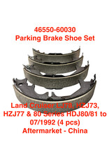 Parking Brake Shoes, Set - Land Cruiser LJ70, HZJ73, HZJ77, LJ78, & 80 Series HDJ81 w/early disc brakes - to 07/1992 (4 pcs) - 46550-60030-1