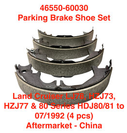 Parking Brake Shoes, Set - Land Cruiser LJ70, HZJ73, HZJ77, LJ78, & 80 Series HDJ81 w/early disc brakes - to 07/1992 (4 pcs) - 46550-60030-1