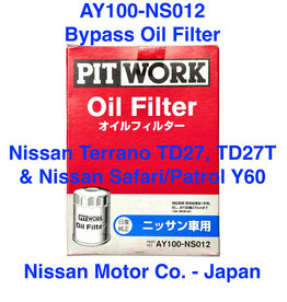 Oil Filter - Nissan Terrano TD27, TD27T & Nissan Safari/Patrol Y60 bypass type for TD42